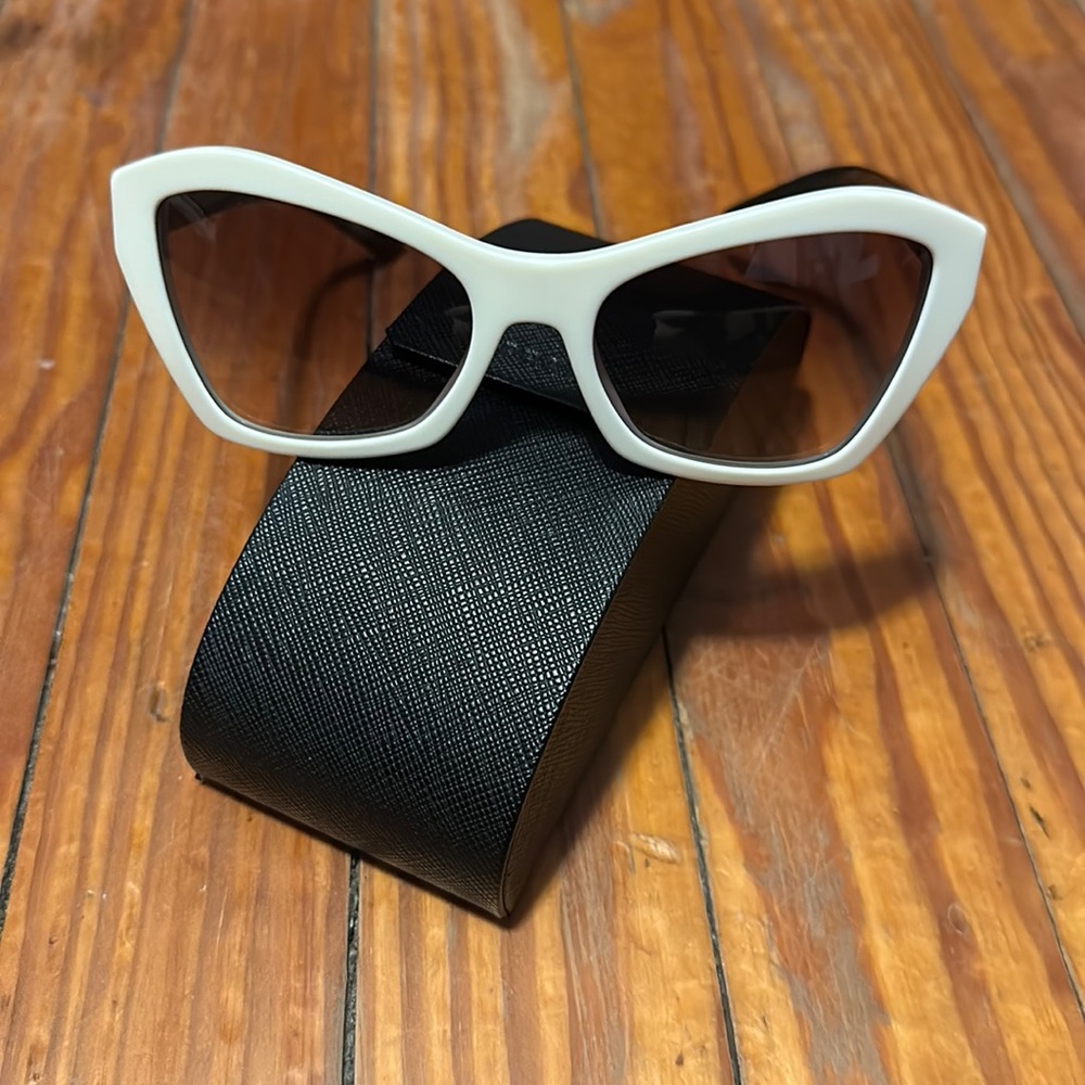 Prada White and Black Sunglasses